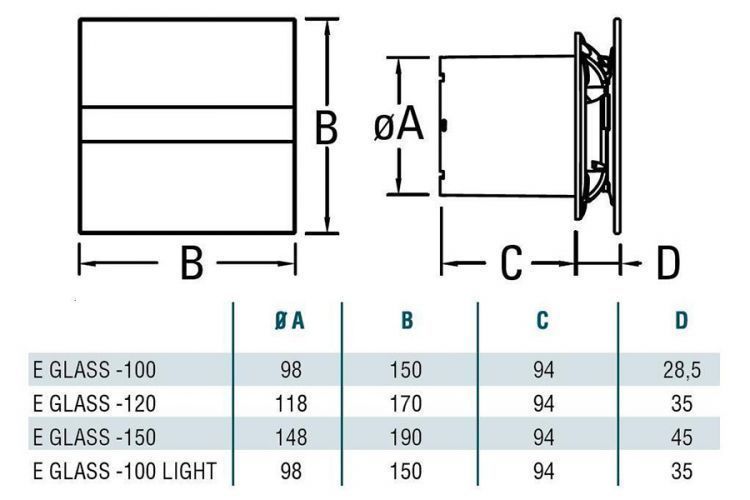 Накладной вентилятор Cata E 100 (PIR) Sensor (Таймер, Датчик движения)