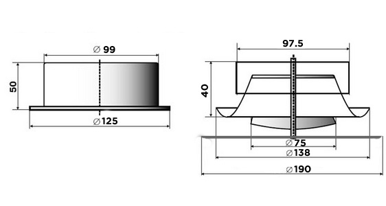 Диффузор стальной приточно-вытяжной FoZa PV-100 Слоновая кость RAL1013
