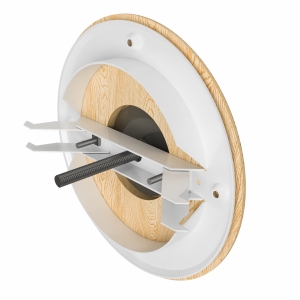Анемостат ERA 10DW Pine MS c металлическим фланцем и деревянным обтекателем для бань и саун, сосна с распорными лапками, d100
