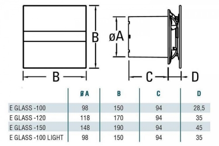 Накладной вентилятор Cata E 100 (PIR) Sensor (Таймер, Датчик движения)