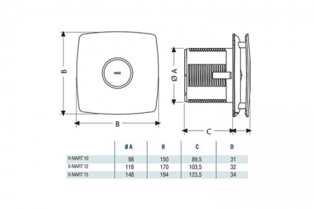 Вентилятор накладной Cata X-Mart 10 inox