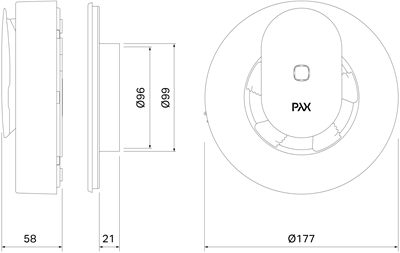 Вентилятор накладной PAX Norte (таймер, датчик влажности, программируемый, Bluetooth управление)